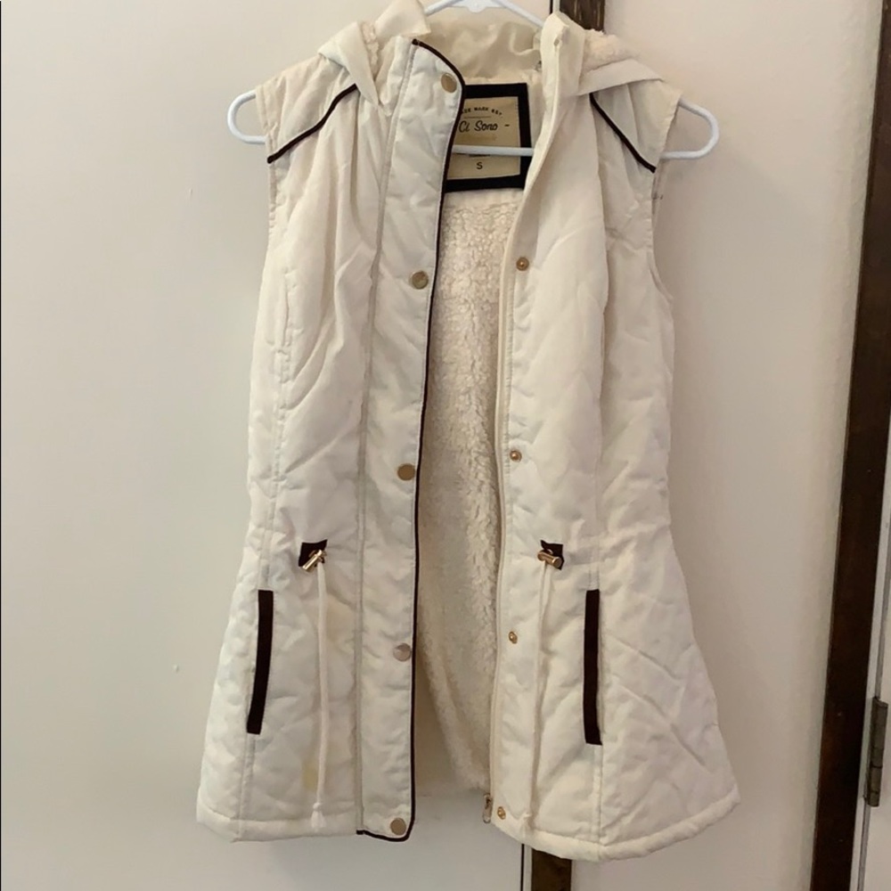 Long white vest